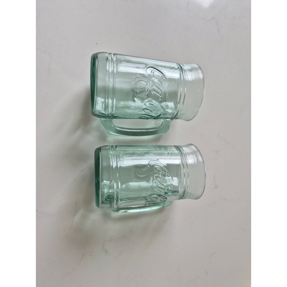 Vintage Coca-Cola Glass Mugs Set of 2 Georgia Green Embossed Coke Steins 16oz